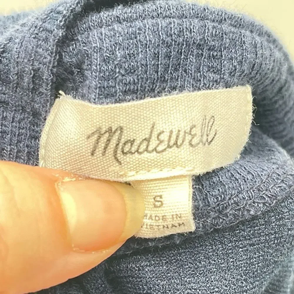 Madewell Womens Tank Top Sleeveless Cross Strap Stretch Square Neck Blue Small